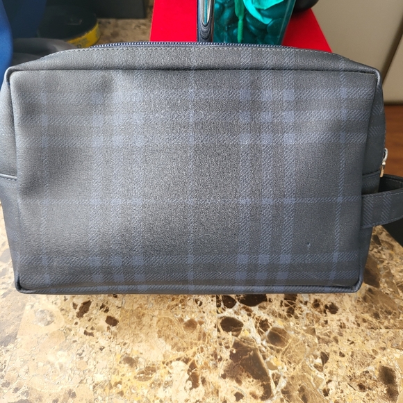 Burberry's Blue & Black Plaid Check Clutch EUC++ - Picture 3 of 6
